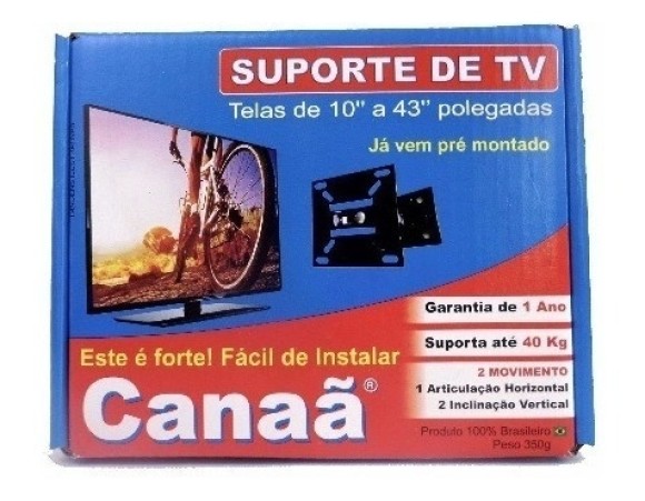 SUPORTE TV ARTICULADO CANAÃ 2 MOVIMENTOS 10