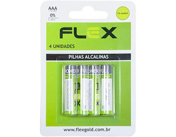 PILHA ALCALINA 3A FLEX 4 UNIDADES