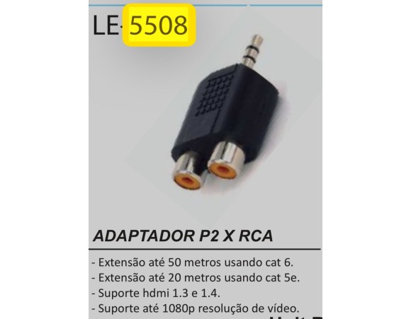 ADAPTADOR P2 P/2RCA