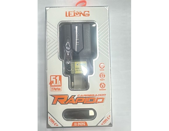 CARREGADOR TYPE-C RAPIDO 5.1A 2USB 242fc