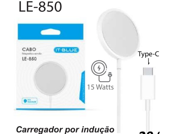 CARREGADOR POR INDUÇÃO 15WATTS TYPE-C