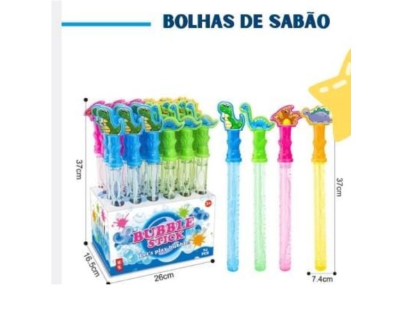 BOLHAS DE SABÃO DINO ADESIVO BOX C/24 37CM GK2160