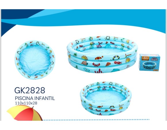 PISCINA INFLAVEL CIRCULAR INFANTIL  110X110X28CM GK2828