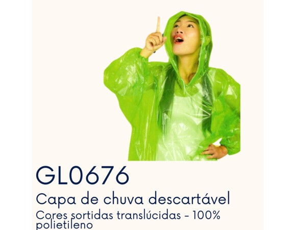 CAPA DE CHUVA DESCARTAVEL GL0676