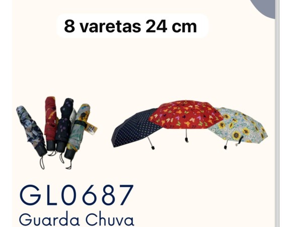 SOMBRINHA ESTAMPADA 8 VARETAS 24CM GL0687