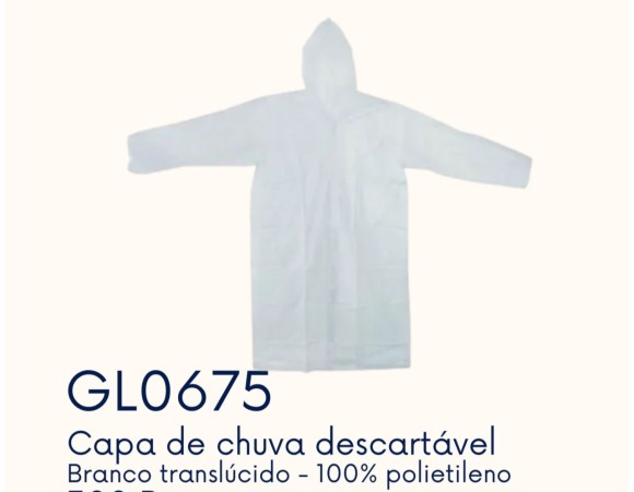 CAPA DE CHUVA DESCARTAVEL GL0675