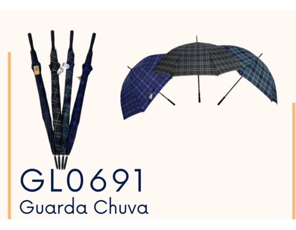 GUARDA CHUVA XADREZ 8 VARETAS 99CM GL0691