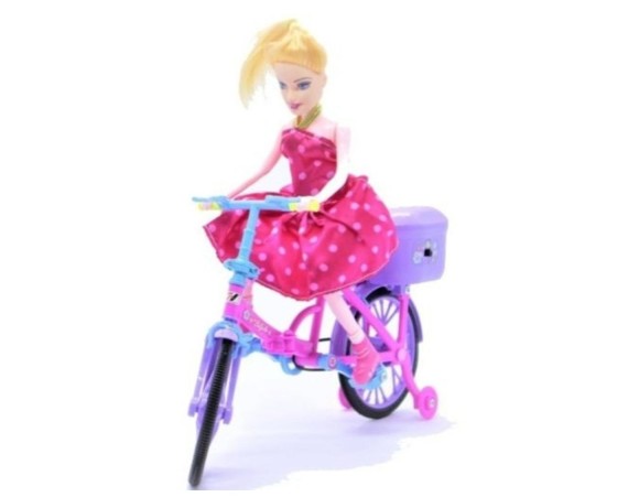 BONECA PEDALA BICICLETA C/ SOM